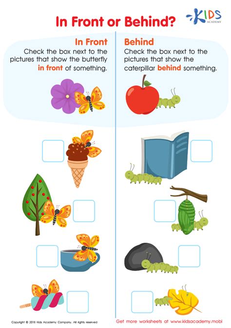 Front And Behind Worksheets In Front And Behind Activities - In Front And Behind Activities