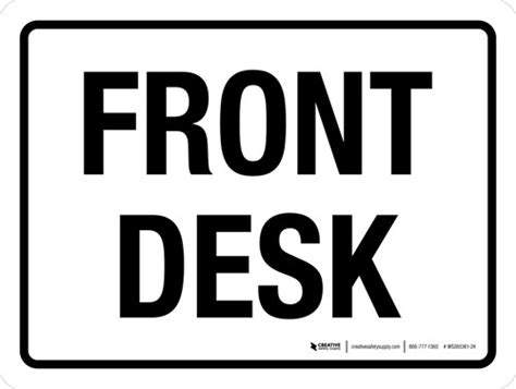 Front Desk Sign
