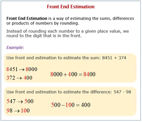 Front End Estimation Front End Estimation Subtraction - Front End Estimation Subtraction