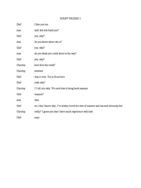 Frozen 2 Script