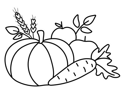Fruit And Vegetable Clipart Black And White