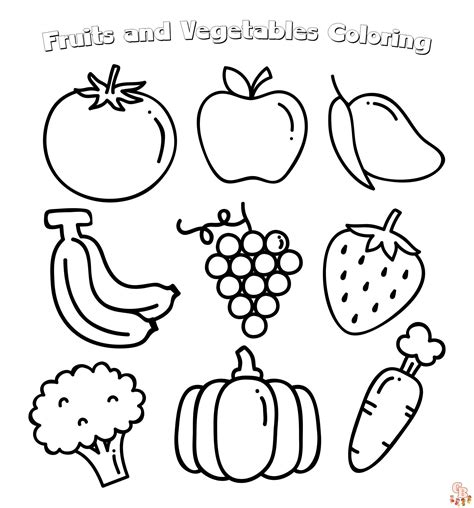 Fruit And Vegetables Coloring Pages Free Amp Printable Fruits And Vegetables Pictures Printables - Fruits And Vegetables Pictures Printables