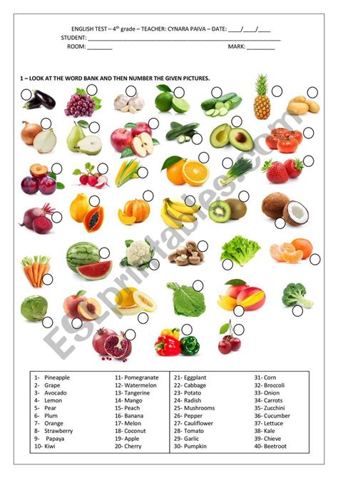 Fruit And Veggies Are 8230 Worksheets 99worksheets Printable Vegetables Worksheet For Kindergarten - Printable Vegetables Worksheet For Kindergarten