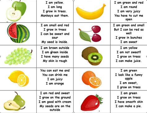 Fruit Riddles For Kindergarten Funny Riddles For Kids Kindergarten Riddles - Kindergarten Riddles