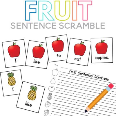 Fruit Sentence Scramble Sarah Chesworth Scrambled Sentences For Kindergarten - Scrambled Sentences For Kindergarten