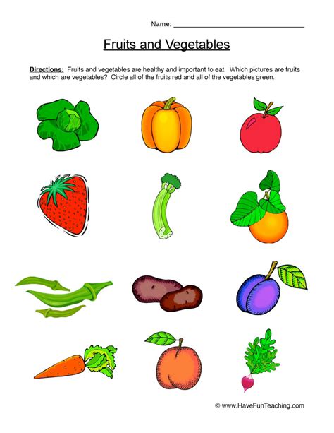 Fruits And Vegetable Worksheets For Kindergarten Preschool Fruits And Vegetables Worksheets - Preschool Fruits And Vegetables Worksheets