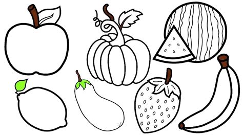 Fruits And Vegetables Drawing For Kids