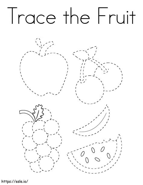 Fruits Coloring And Tracing 1 Worksheet Free Printable Fruits Coloring Worksheet For Kindergarten - Fruits Coloring Worksheet For Kindergarten