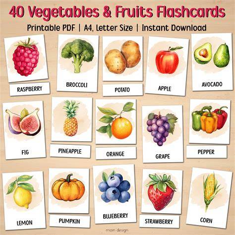 fruits vegetables flash cards my very first presc