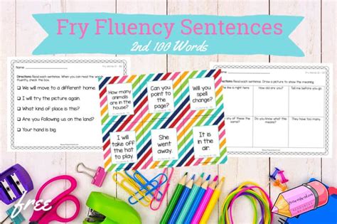 Fry Fluency Sentences 2nd 100 Free Word Work Fry Phrases 2nd Grade - Fry Phrases 2nd Grade