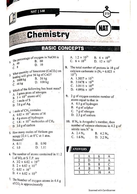 fsc chemistry mcqs