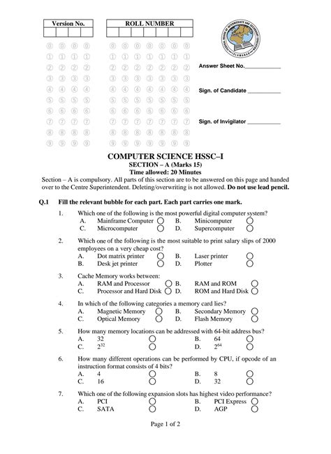 Fsc Hssc 1 Computer Science