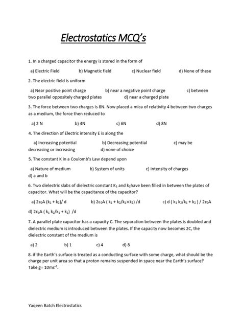 Fsc Physics Mcqs