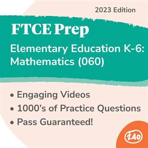 Ftce Elementary Education K 6 Mathematics W Practice K  6 Math - K--6 Math