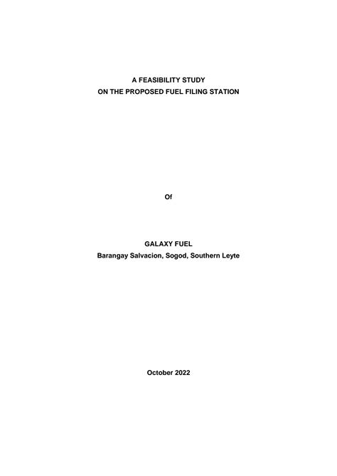 fuel station feasibility study