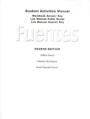 Fuentes Student Activities Workbook Answer Key