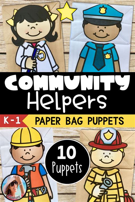 Full Colored Community Helper Paper Bag Puppet Craft Community Helper Paper Bag Puppets Template - Community Helper Paper Bag Puppets Template