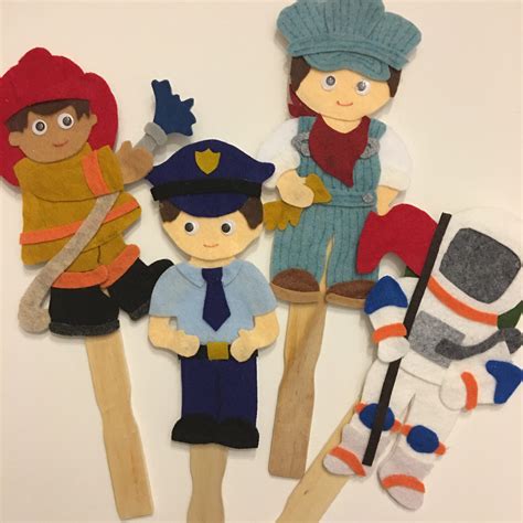 Full Colored Community Helper Puppet Craft Templates Tpt Community Helper Paper Bag Puppets Template - Community Helper Paper Bag Puppets Template