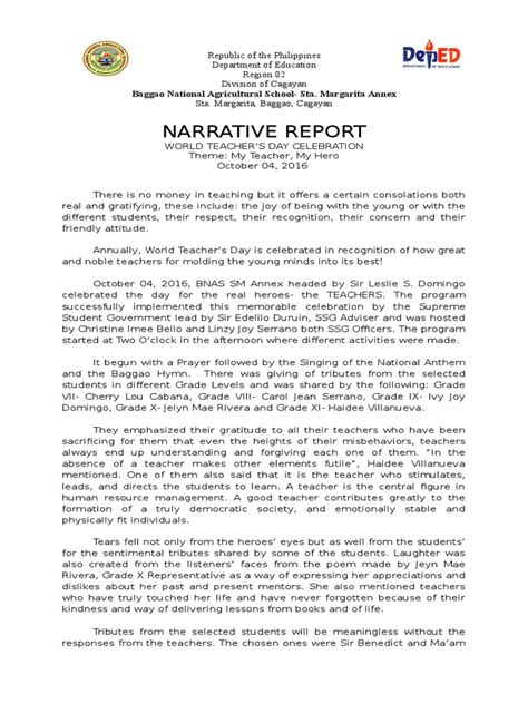 Full Narrative Report Sample Report Asu Services