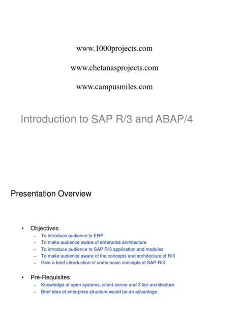 Download Full Sap R3 And Abap4 Training Manual 