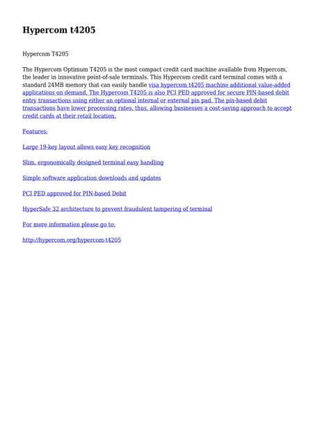 Download Full Version Hypercom T4205 Manual Pdf 