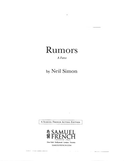 Read Online Full Version Neil Simon Rumors Script Pdf 