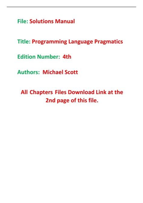 Read Full Version Programming Language Pragmatics Solutions Manual Pdf 