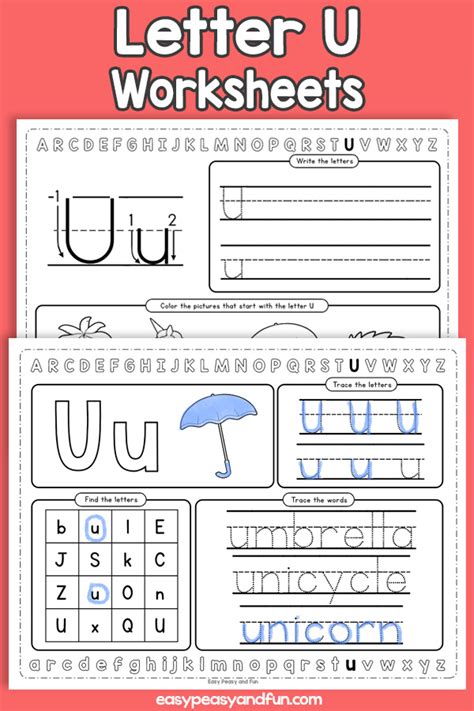 Fun And Easy Letter U Worksheets For Preschool Letter U Preschool Worksheets - Letter U Preschool Worksheets