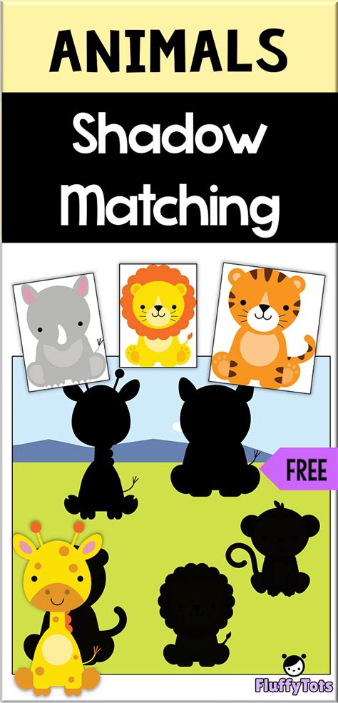Fun Animal Shadow Matching Worksheets Fluffytots Shadow Matching Worksheets For Preschool - Shadow Matching Worksheets For Preschool