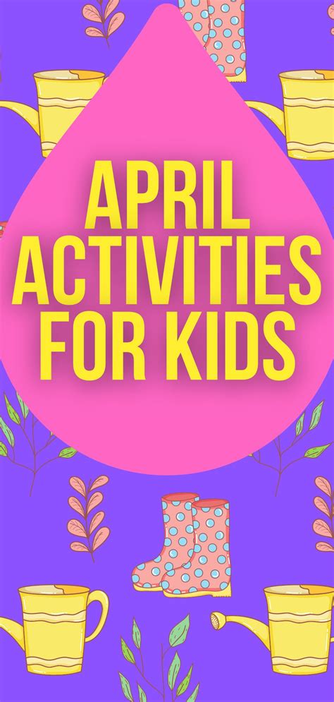 Fun April Event Ideas And Spring Activity Calendar April Calendar For Kids - April Calendar For Kids