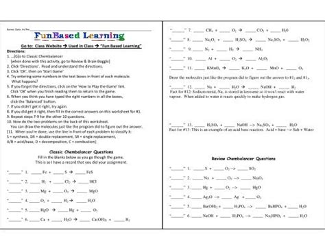 Fun Based Learning Chembalancer