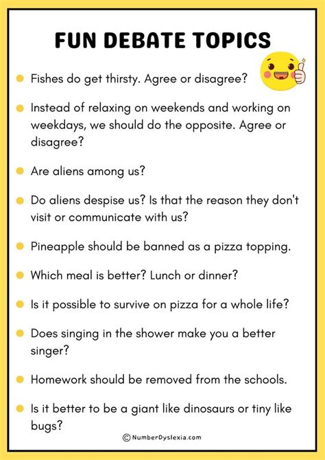 Fun Debate Topics