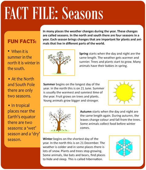 Fun Four Seasons Facts For Kids All You Season Chart For Kids - Season Chart For Kids