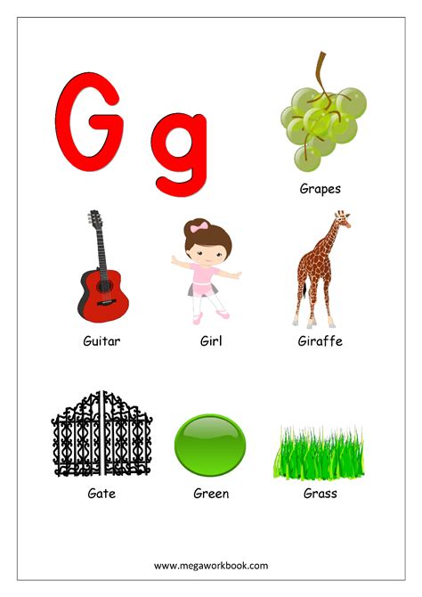 Fun G Words For Kindergarten And Preschool Kids G For Words For Kids - G For Words For Kids