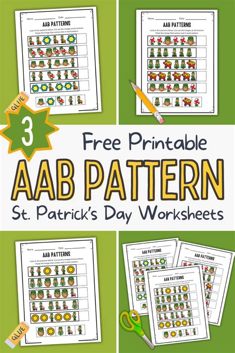 Fun Leprechaun Aab Pattern Worksheets For Kids Patterns Worksheets For Preschool - Patterns Worksheets For Preschool