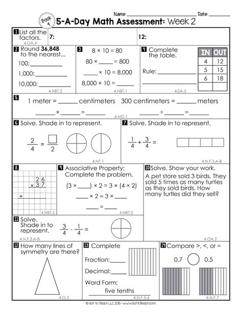 Fun Math Assessments For 4th And 5th Grade 4th Grade Math Standards Checklist - 4th Grade Math Standards Checklist