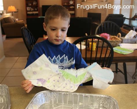 Fun Science What Makes Disposable Diapers Absorb Water Diaper Science Experiment - Diaper Science Experiment