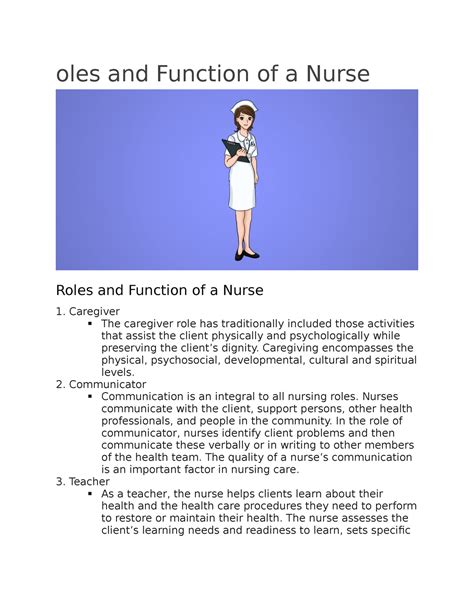 function of nurse