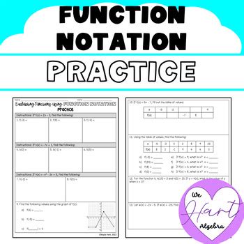 Read Function Notation Practice Weebly 