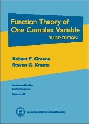 Read Online Function Theory Of One Complex Variable Solutions 