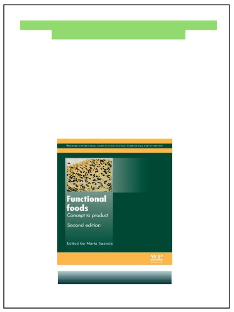 Functional Foods Second Edition Concept To Product Woodhead Publishing Series In Food Science Technology And Nutrition