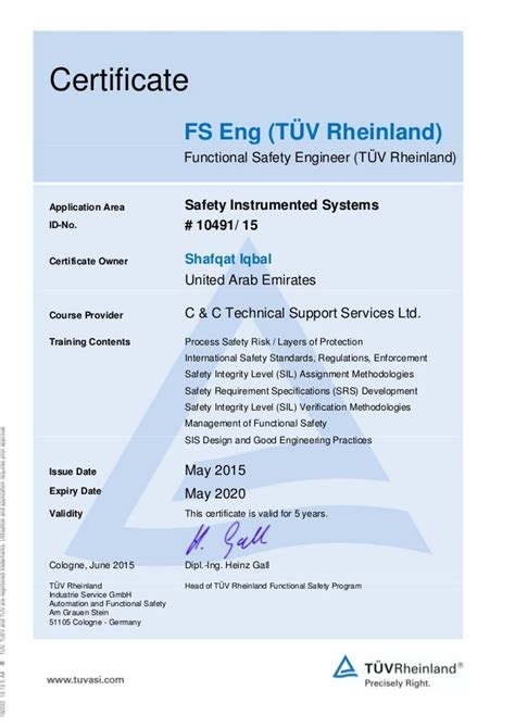 Functional Safety Engineer Certification