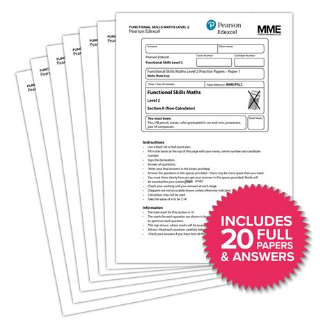 Functional Skills Maths Practice Papers