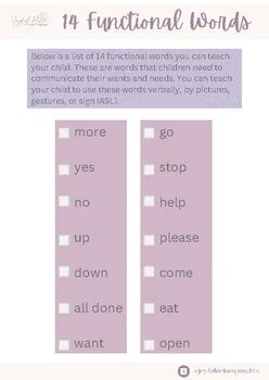 functional words with pictures