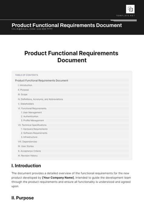 Read Functional Requirements Document Template Delaware 