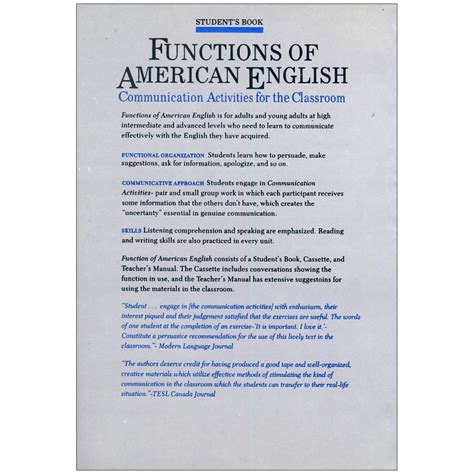 Full Download Functions Of American English Teacher Apos S Manual Communic 