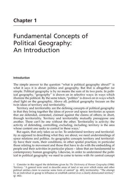 Read Online Fundamental Concepts Of Political Geography An Introduction 
