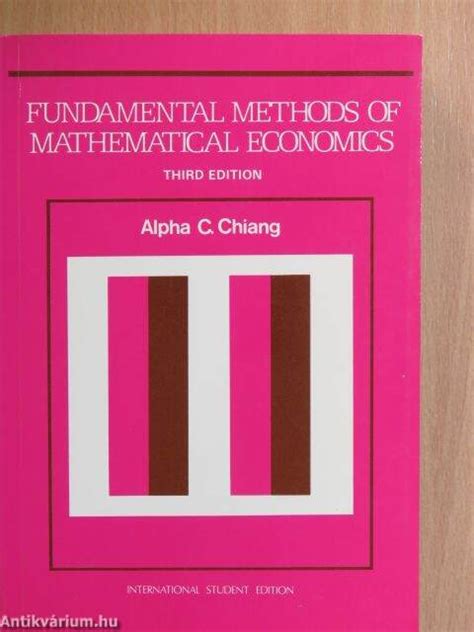 Full Download Fundamental Methods Of Mathematical Economics Alpha C Chiang Solution 