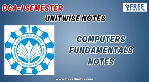 Fundamentals Of Computers Dca Notes