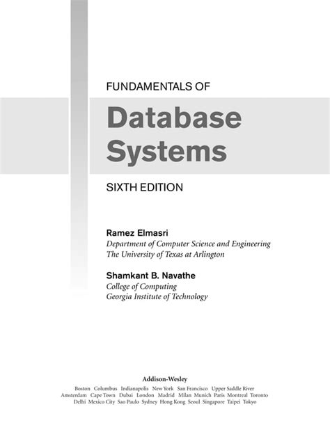Fundamentals Of Database Systems 6th Exercise Solutions